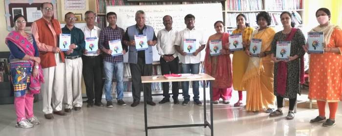Launching of an annual school E magzine Imprint 2021 by the PTA members - aurangabadicse